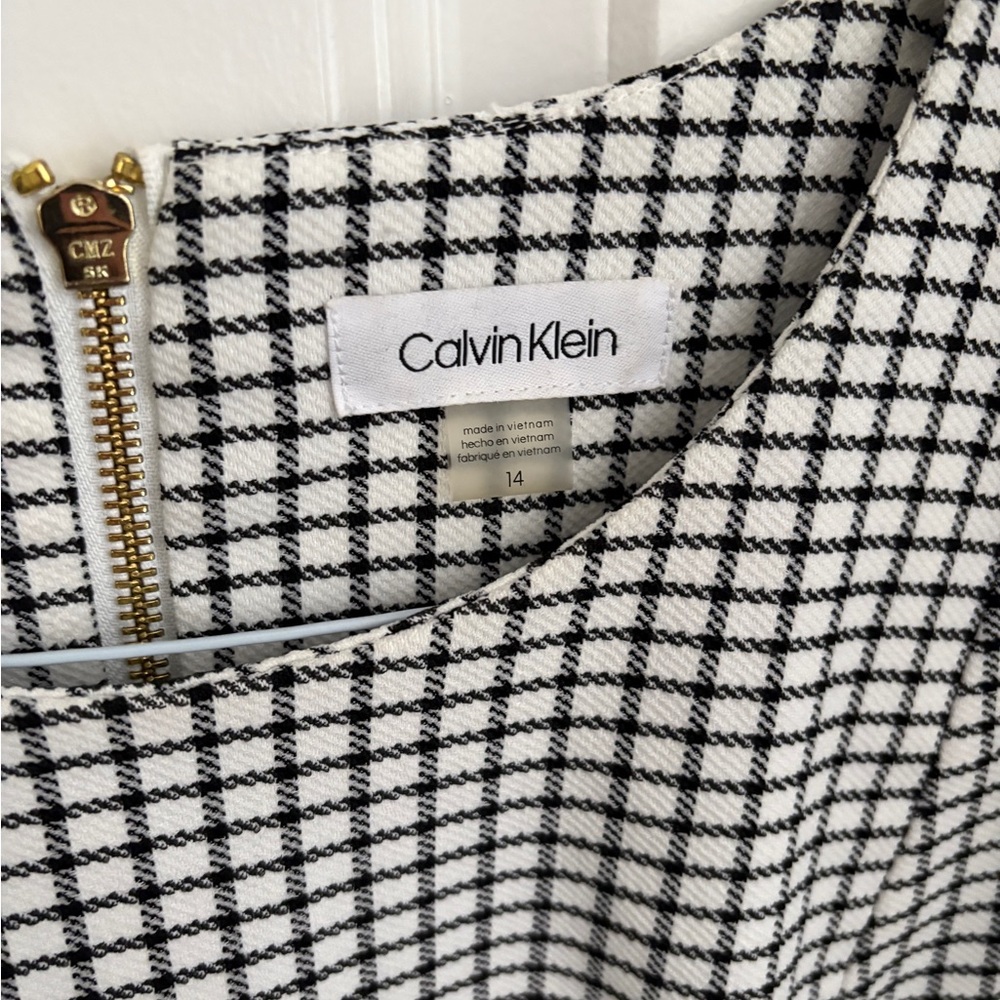 Calvin Klein Gingham Sheath Above the Knee Checkered Dress Office Siren Workwear - Picture 5 of 8